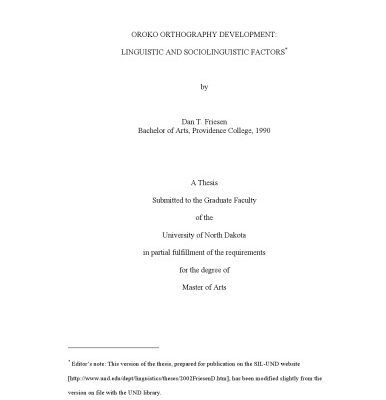 خرید و دانلود نسخه کامل کتاب Oroko Orthography Development: Linguistic and Sociolinguistic Factors