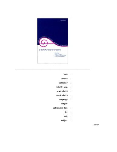 خرید و دانلود نسخه کامل کتاب P-adic function analysis_689d943c13fde.jpeg خرید و دانلود نسخه کامل کتاب P-adic function analysis
