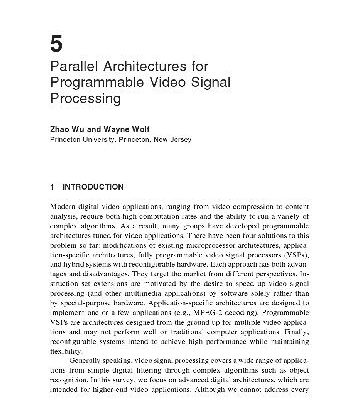 خرید و دانلود نسخه کامل کتاب Parallel Architectures for Programmable Video Signal Processing