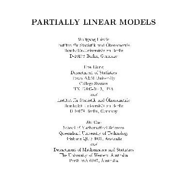 خرید و دانلود نسخه کامل کتاب Partially linear models of parameter estimation