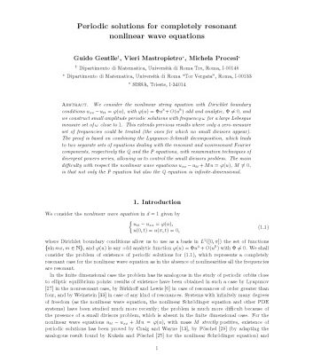 خرید و دانلود نسخه کامل کتاب Periodic solutions for completely resonant nonlinear wave equations