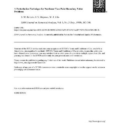 خرید و دانلود نسخه کامل کتاب Perturbation technique for nonlinear two-point boundary value problems (SIAM JNA 1969)