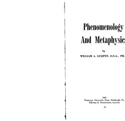 خرید و دانلود نسخه کامل کتاب Phenomenology and Metaphysics
