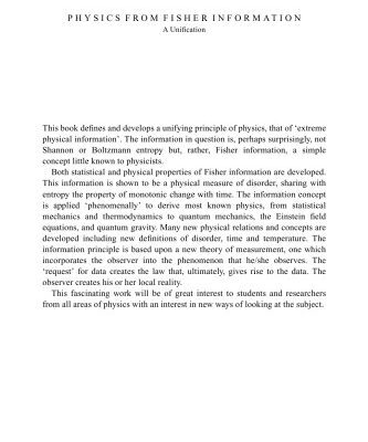 خرید و دانلود نسخه کامل کتاب Physics from Fisher Information: A Unification