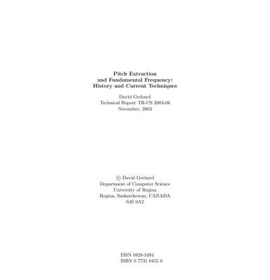 خرید و دانلود نسخه کامل کتاب Pitch Extraction and Fundamental Frequency: History and Current Techniques