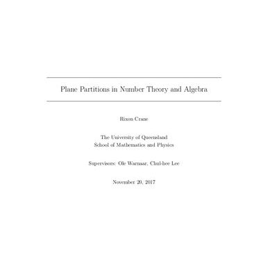 خرید و دانلود نسخه کامل کتاب Plane Partitions in Number Theory and Algebra