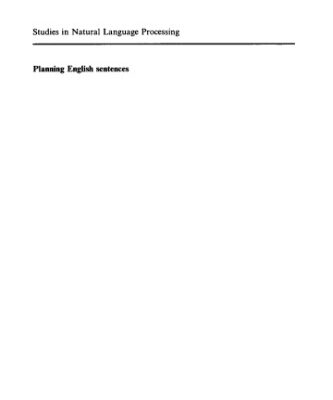 خرید و دانلود نسخه کامل کتاب Planning English Sentences (Studies in Natural Language Processing)