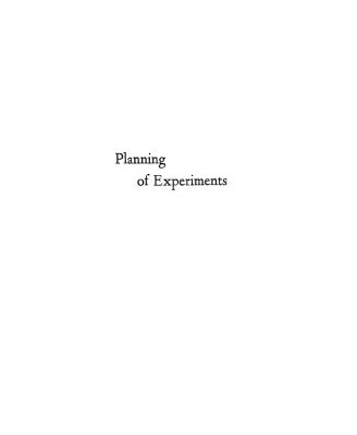 خرید و دانلود نسخه کامل کتاب Planning of Experiments