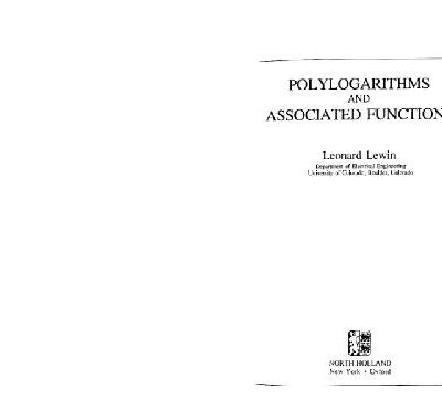 خرید و دانلود نسخه کامل کتاب Polylogarithms and associated functions