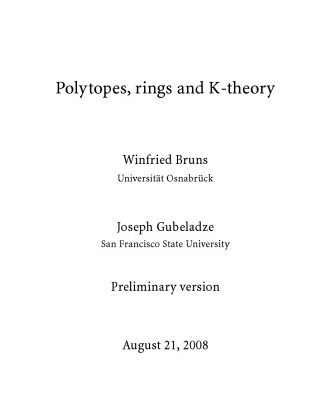 خرید و دانلود نسخه کامل کتاب Polytopes, rings, and K-theory