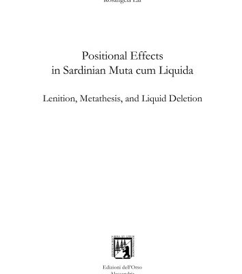 خرید و دانلود نسخه کامل کتاب Positional Effects in Sardinian Muta cum Liquida. Lenition, Metathesis, and Liquid Deletion