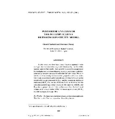 خرید و دانلود نسخه کامل کتاب Posterior analysis of the multiplicative heteroscedasticity model