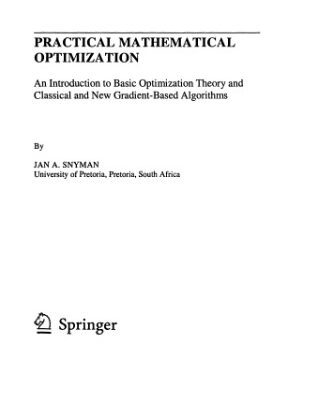خرید و دانلود نسخه کامل کتاب Practical Mathematical Optimization: Basic Theory and Gradient-Based Algorithms