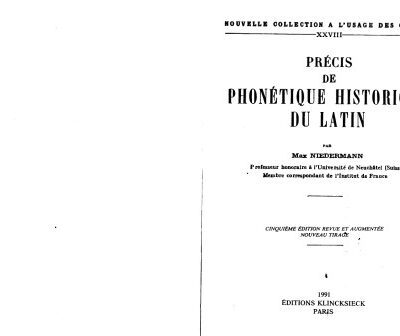 خرید و دانلود نسخه کامل کتاب Précis de phonétique historique du latin
