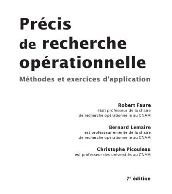 خرید و دانلود نسخه کامل کتاب Precis de recherche operationne Méthodes et exercices d’application