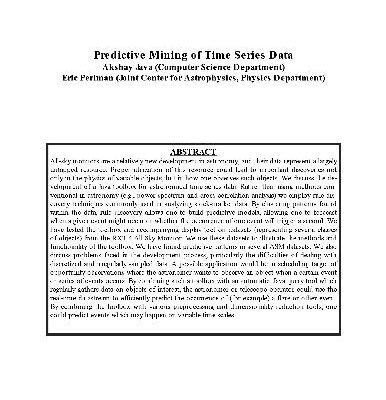 خرید و دانلود نسخه کامل کتاب Predictive Mining of Time Series DatPredictive Mining of Time Series Data