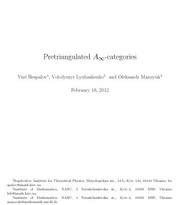 خرید و دانلود نسخه کامل کتاب Pretriangulated A ∞-categories