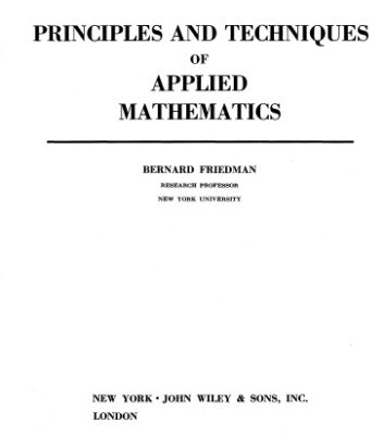 خرید و دانلود نسخه کامل کتاب Principles and techniques of applied mathematics