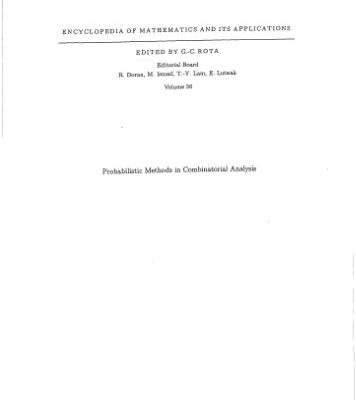 خرید و دانلود نسخه کامل کتاب Probabilistic methods in combinatorial analysis