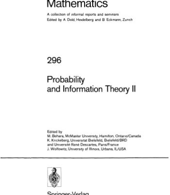 خرید و دانلود نسخه کامل کتاب Probability and Information Theory II