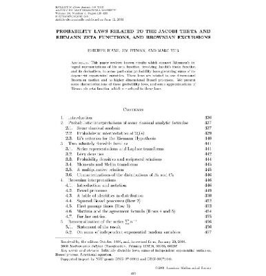 خرید و دانلود نسخه کامل کتاب Probability laws related to the Jacobi theta and Riemann zeta functions, and Brownian excursions