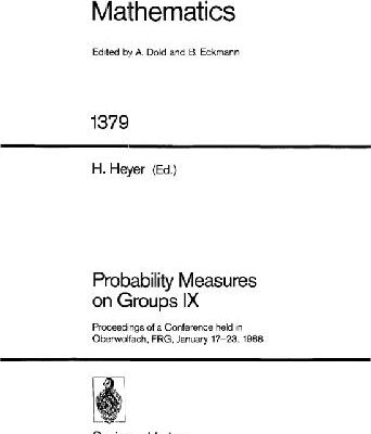 خرید و دانلود نسخه کامل کتاب Probability Measures on Groups IX