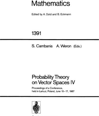 خرید و دانلود نسخه کامل کتاب Probability Theory on Vector Spaces IV