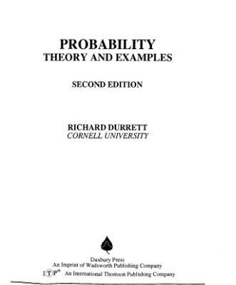 خرید و دانلود نسخه کامل کتاب Probability Theory: Theory and Examples (2ed, Duxbury 1996)