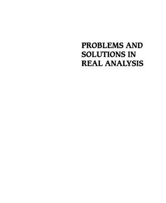 خرید و دانلود نسخه کامل کتاب Problems and Solutions in Real Analysis
