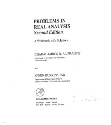 خرید و دانلود نسخه کامل کتاب Problems in Real Analysis: A Workbook with Solutions