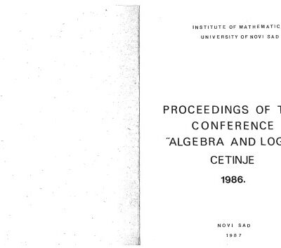 خرید و دانلود نسخه کامل کتاب Proceedings of the Conference “Algebra and Logic”. Cetinje 1986