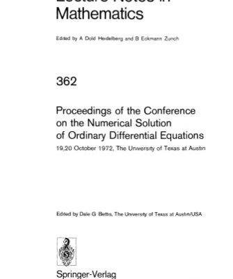 خرید و دانلود نسخه کامل کتاب Proceedings of the Conference on the Numerical Solution of Ordinary Differential Equations