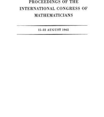 خرید و دانلود نسخه کامل کتاب Proceedings of the International Congress of Mathematicians 15-22 August 1962