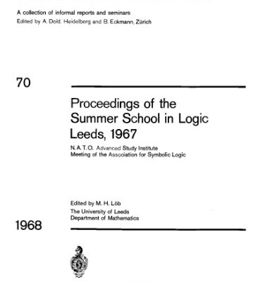خرید و دانلود نسخه کامل کتاب Proceedings of the Summer School in Logic, Leeds, 1967. NATO ASI Meeting of the Association for Symbolic Logic