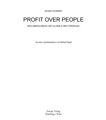 خرید و دانلود نسخه کامل کتاب Profit over people: Neoliberalismus und globale Weltordnung