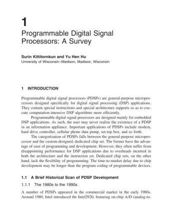خرید و دانلود نسخه کامل کتاب Programmable Digital Signal Processors Architecture Programming, and Applications