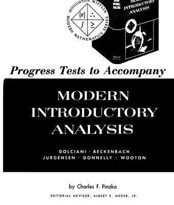 خرید و دانلود نسخه کامل کتاب Progress tests to accompany Modern introductory analysis (Houghton Mifflin modern mathematics series)