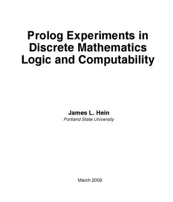 خرید و دانلود نسخه کامل کتاب Prolog Experiments in Discrete Mathematics Logic and Computability