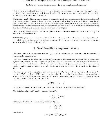 خرید و دانلود نسخه کامل کتاب Proof of a simple case of the Siegel-Weil formula (2005)(en)(10s)