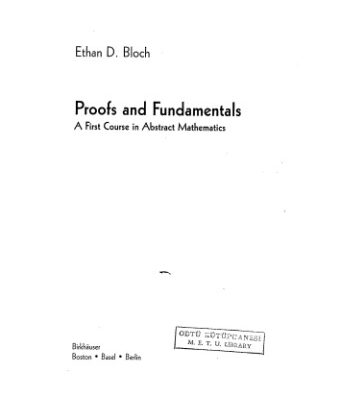 خرید و دانلود نسخه کامل کتاب Proofs and Fundamentals: A First Course in Abstract Mathematics