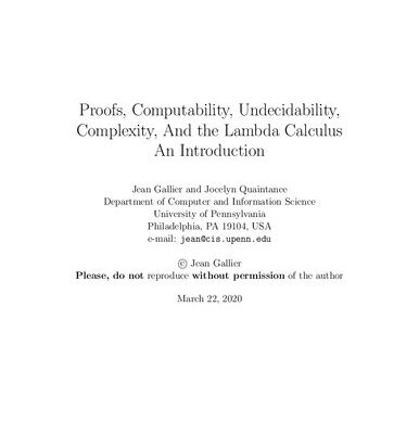 خرید و دانلود نسخه کامل کتاب Proofs, Computability, Undecidability, Complexity, And the Lambda Calculus: An Introduction