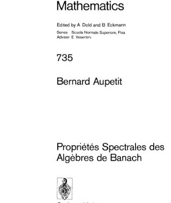 خرید و دانلود نسخه کامل کتاب Propriétés Spectrales des Algèbres de Banach