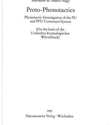 خرید و دانلود نسخه کامل کتاب Proto-Phonotactics. Phonotactic Investigation of the PU and PFU Consonant System