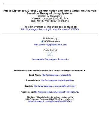 خرید و دانلود نسخه کامل کتاب Public Diplomacy, Global Communication and World Order:An Analysis Based on Theory of Living Systems