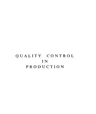 خرید و دانلود نسخه کامل کتاب Quality Control in Production