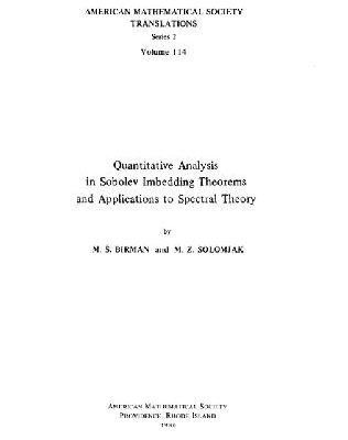 خرید و دانلود نسخه کامل کتاب Quantitative Analysis in Sobolev Imbedding Theorems and Applications to Spectral Theory