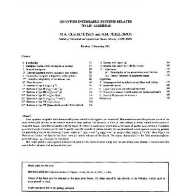 خرید و دانلود نسخه کامل کتاب Quantum integrable systems related to Lie algebras