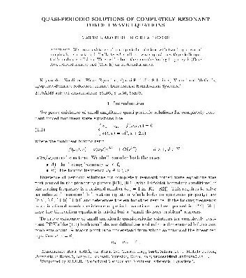 خرید و دانلود نسخه کامل کتاب Quasi-periodic solutions of completely resonant forced wave equations