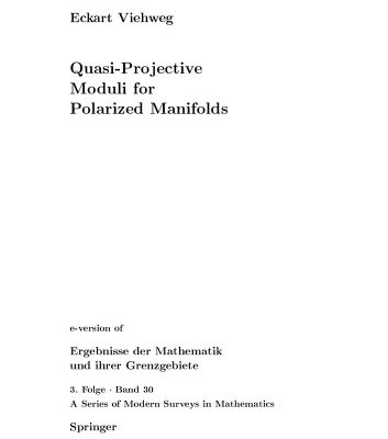 خرید و دانلود نسخه کامل کتاب Quasi-projective moduli for polarized manifolds
