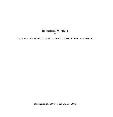 خرید و دانلود نسخه کامل کتاب Quasiconformal mappings and their applications. IWQCMA05